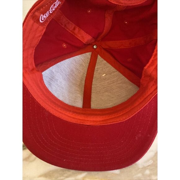 Coca Cola Company Script Logo Snapback Adjustable Red Hat Cap - Picture 5 of 6